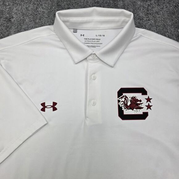 Under Armour Other - South Carolina Gamecocks Shirt Mens Large White Polo NCAA College Under Armour
